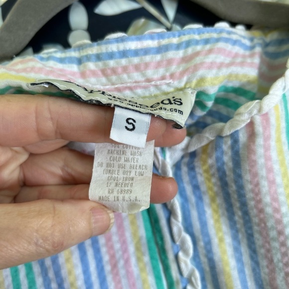 Vintage 80’s Appleseeds Seersucker Grandmacore House Dress Night Gown Robe - Picture 4 of 6